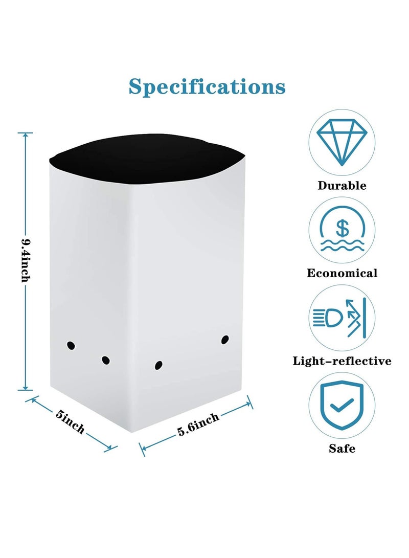 حقيبة زراعة فيلم، أكياس زراعة بلاستيكية سعة 1 جالون، أكياس حضانة نباتية باللونين الأسود والأبيض، أكياس زراعة لنباتات الزهور والخضروات، مناسبة لزراعة الشتلات وتجذيرها - Image 3